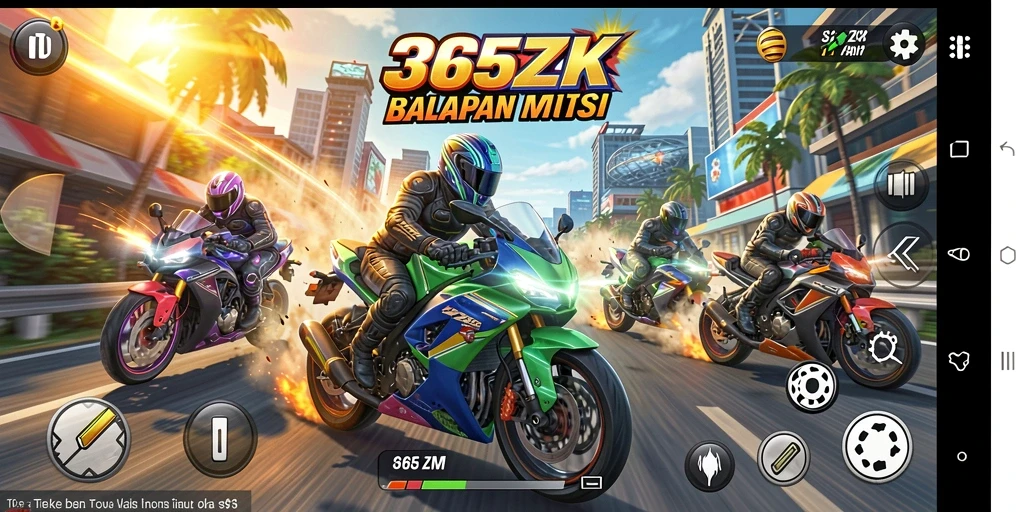 Gameplay balapan motor yang intens dan seru di 365ZK.