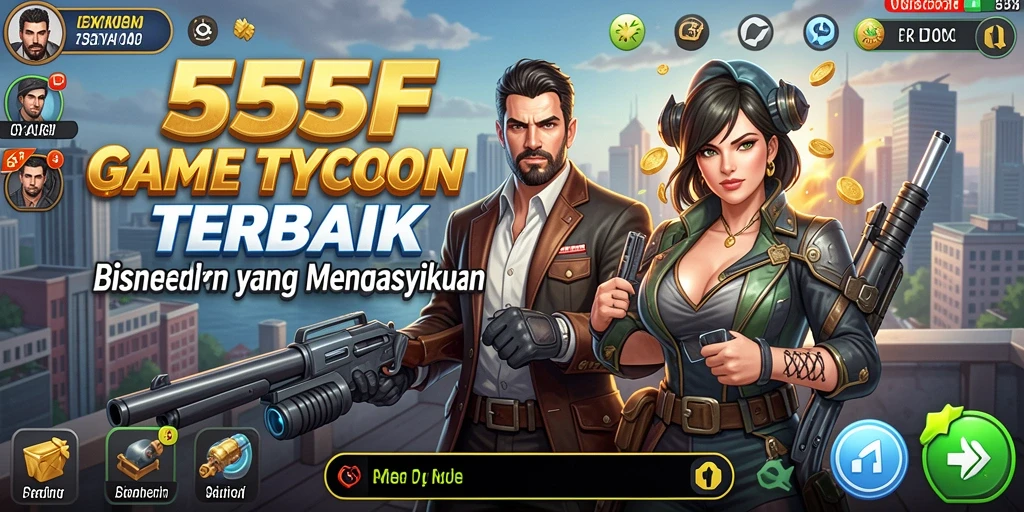 Tangkapan layar utama 555F menampilkan dinamika gameplay Tycoon yang seru.