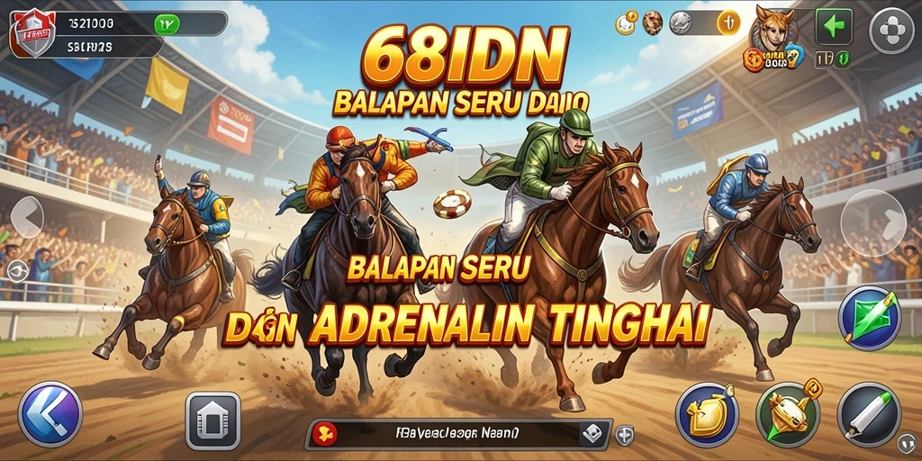 Tampilan gameplay balapan yang memukau dan seru di 68IDN.