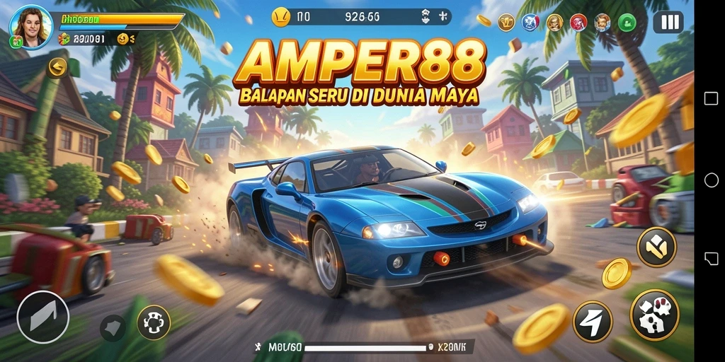 Tampilkan aksi balapan mendebarkan dalam AMPER88 dengan mobil kecepatan tinggi.