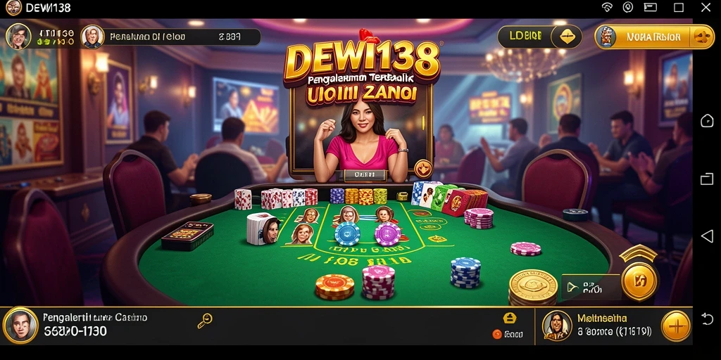 Screenshot DEWI138 menampilkan dealer langsung dalam aksi permainan kasino.