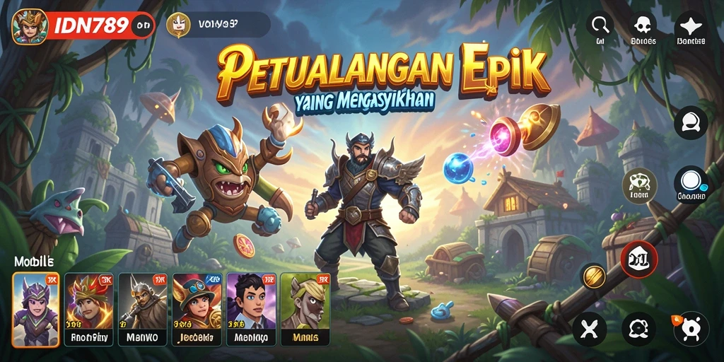 Tampilan gameplay menantang di dunia petualangan IDN789 yang memukau.