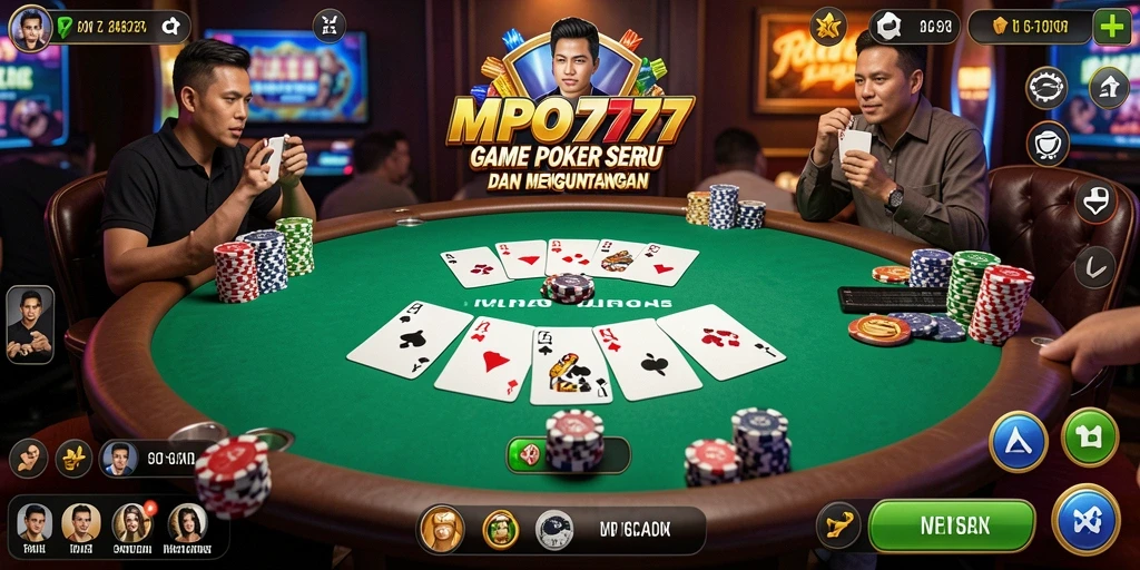 Tampilan gameplay Poker seru di MPO777 dengan fitur interaktif.