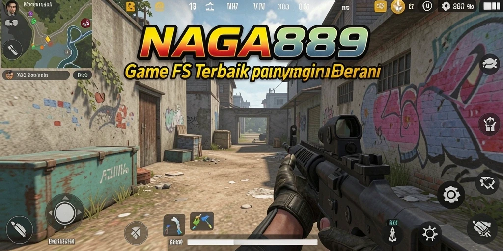 Tampilan gameplay NAGA889 yang mendebarkan saat bertarung di arena FPS.
