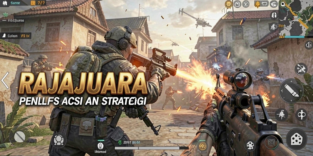 Screenshot gameplay <strong>RAJAJUARA</strong> menampilkan aksi tembak-menembak yang intens.