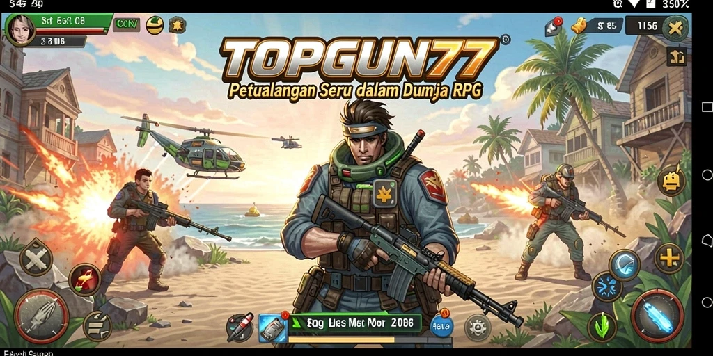 Tampilan menarik dari gameplay RPG di TOPGUN77.