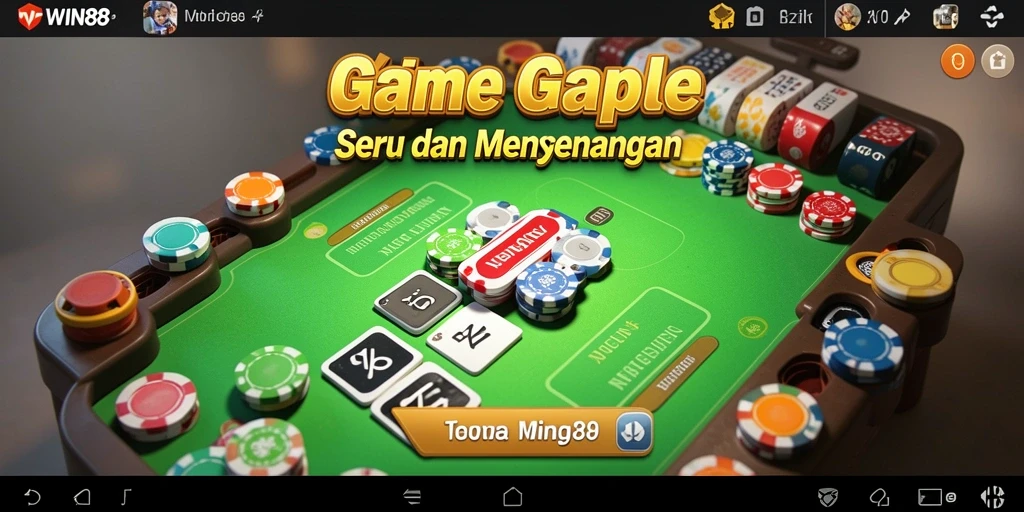 Tampilan gameplay seru dari WIN88 yang menunjukkan aksi Gaple.
