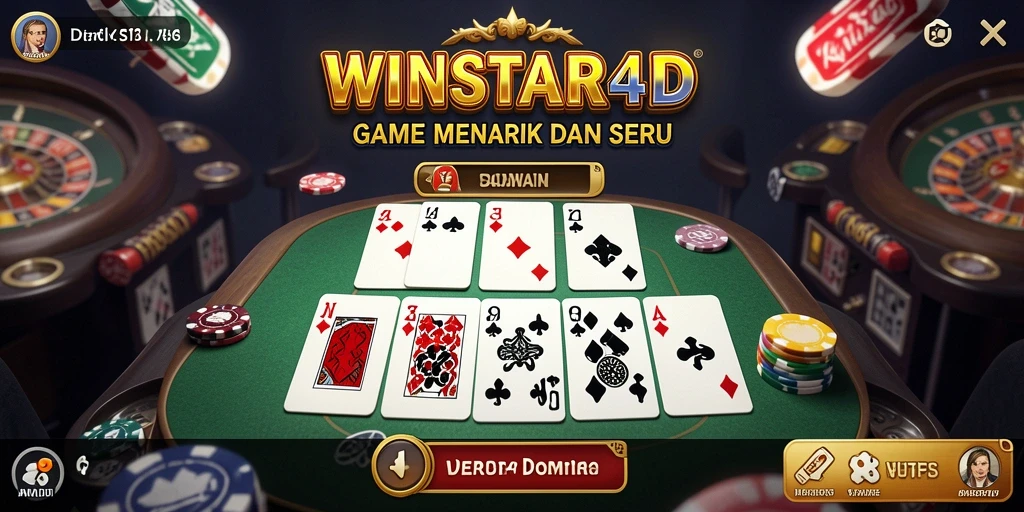 Tangkapan layar gameplay seru dari WINSTAR4D yang menunjukkan aksi Domino.